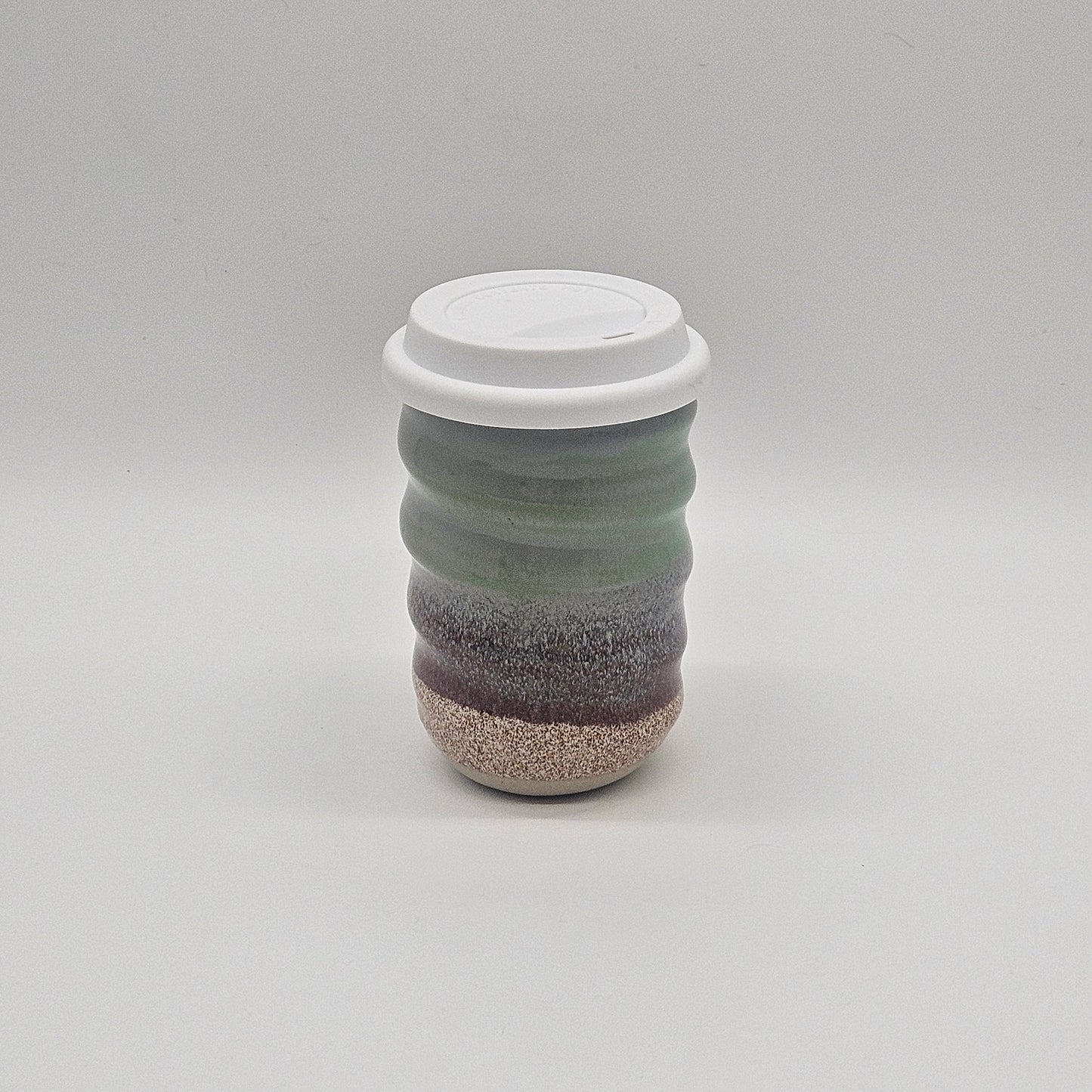 Tasse de voyage avec couvercle (12 oz) - Seigle/Flocons