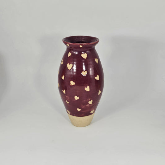 Vase - Red Wine with Hearts