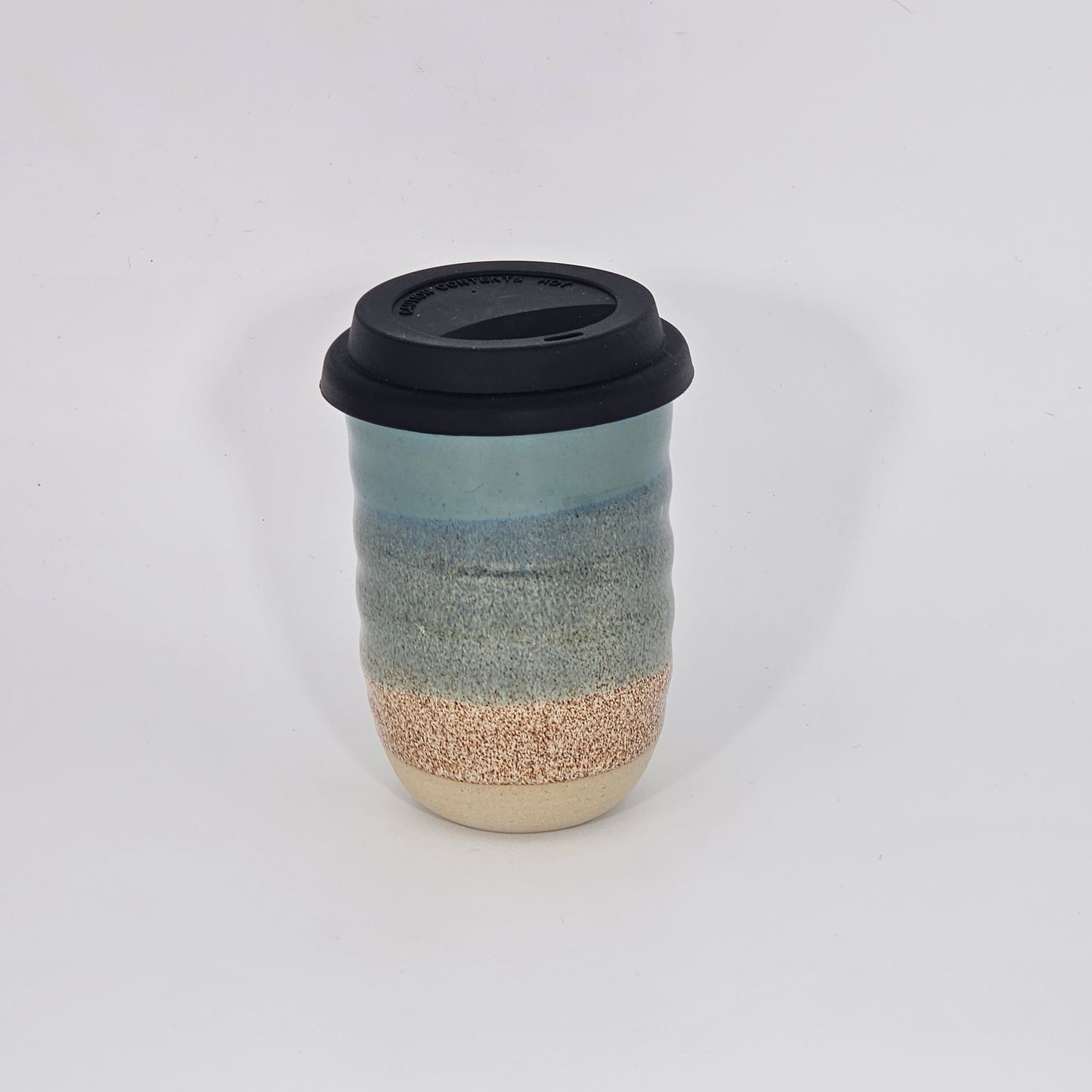 Tasse de voyage avec couvercle (12 oz) - Mer de cobalt/Flocons