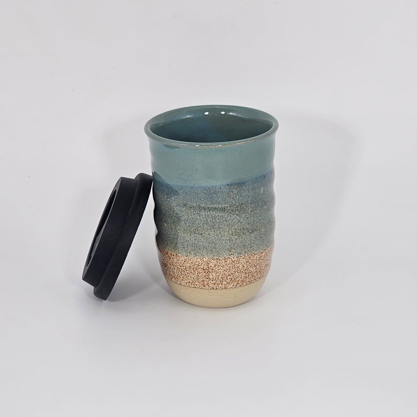 Tasse de voyage avec couvercle (12 oz) - Mer de cobalt/Flocons
