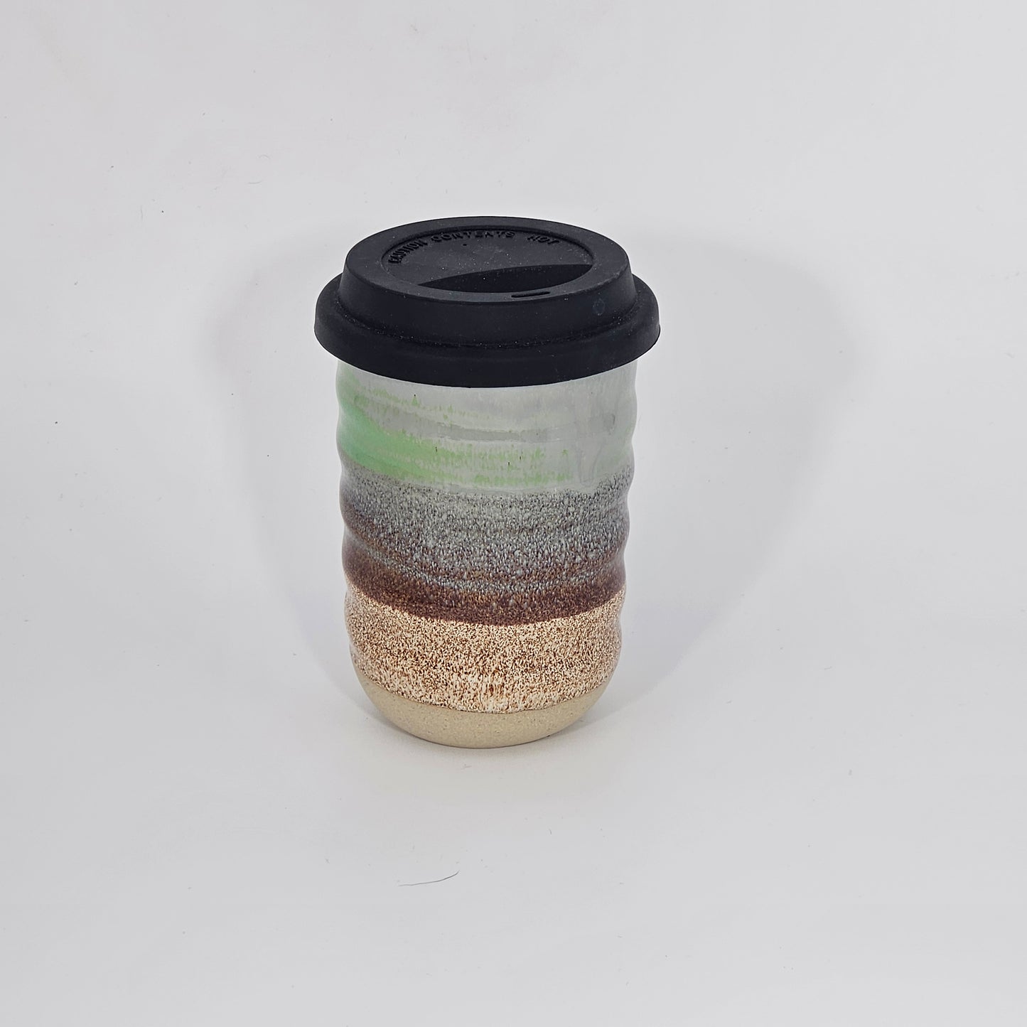 Tasse de voyage avec couvercle (12 oz) - Seigle/Flocons