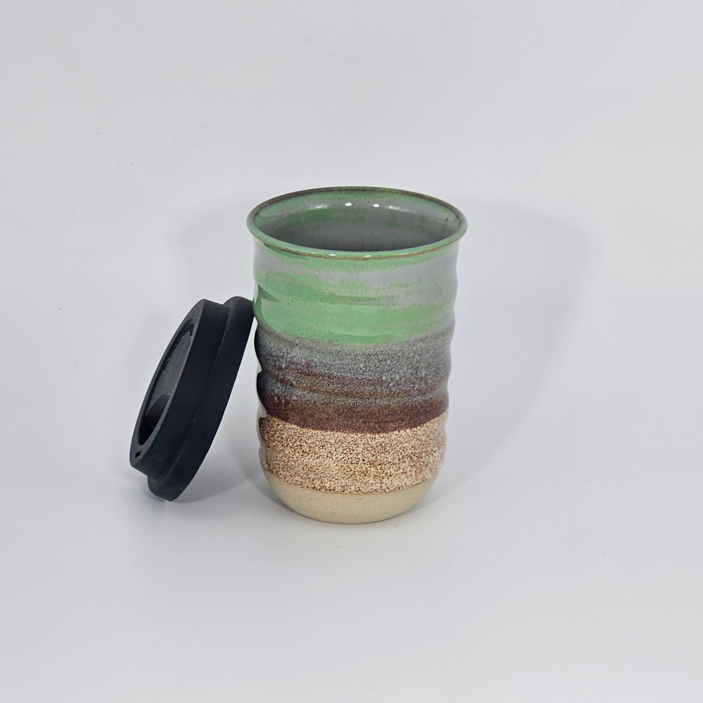 Tasse de voyage avec couvercle (12 oz) - Seigle/Flocons