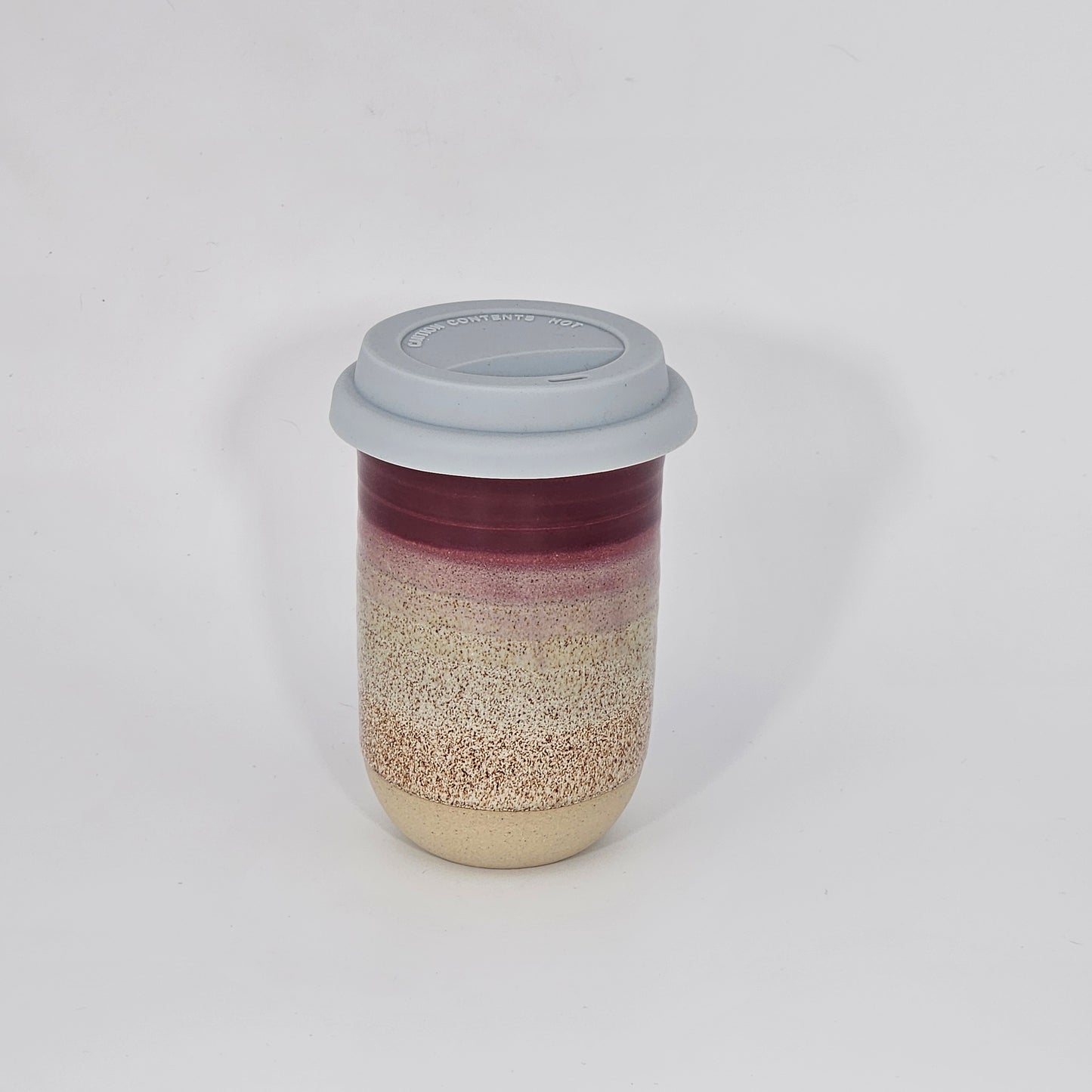 Tasse de voyage avec couvercle (12 oz) - Vin rouge/Flocons