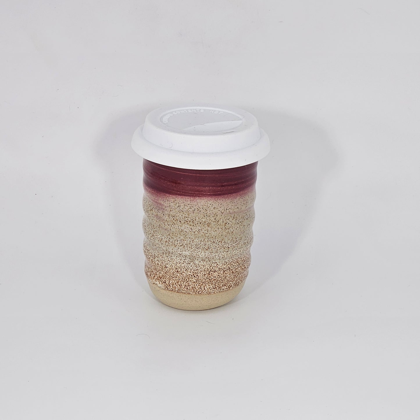 Tasse de voyage avec couvercle (12 oz) - Vin rouge/Flocons