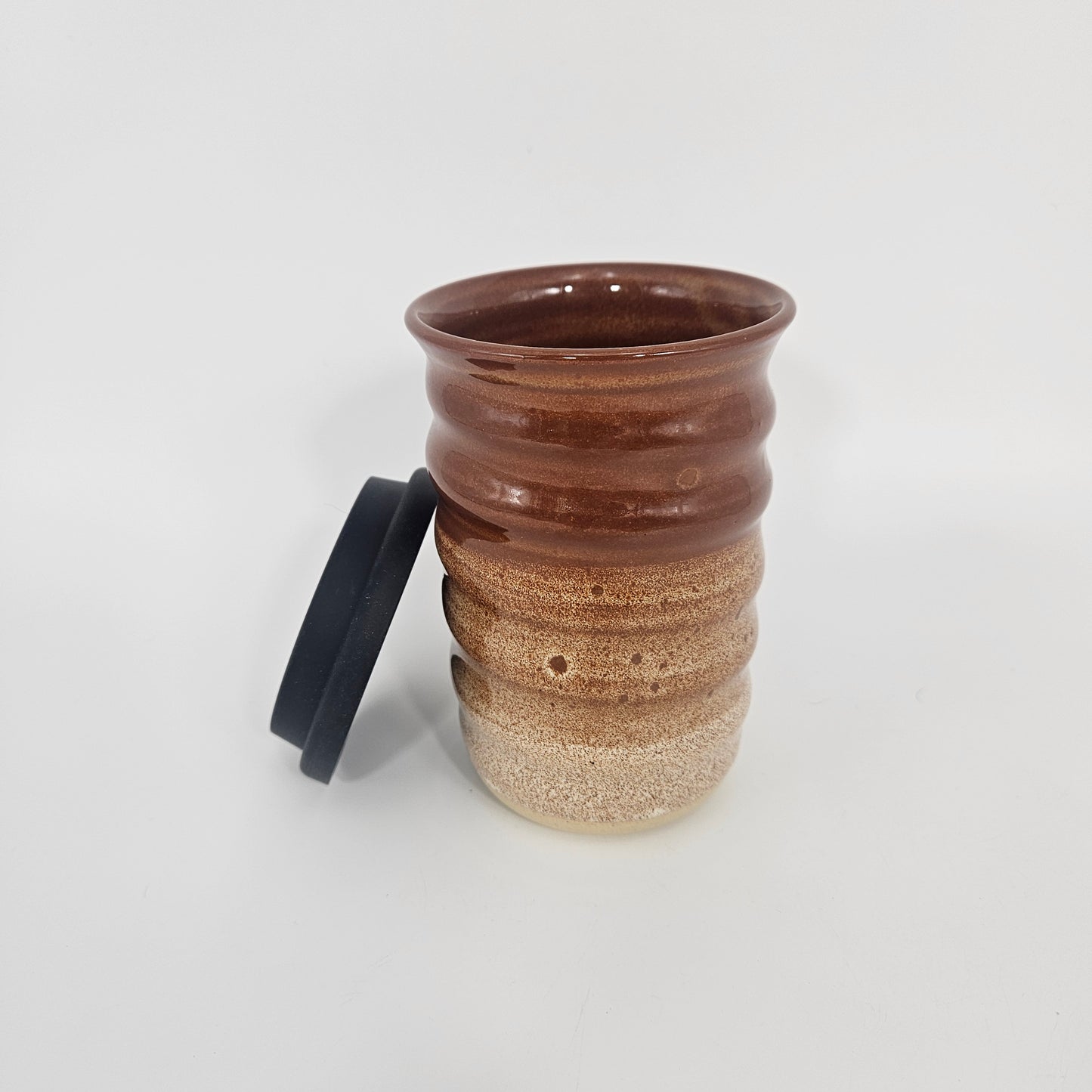 Tasse de voyage avec couvercle (12 oz) - Seigle/Flocons