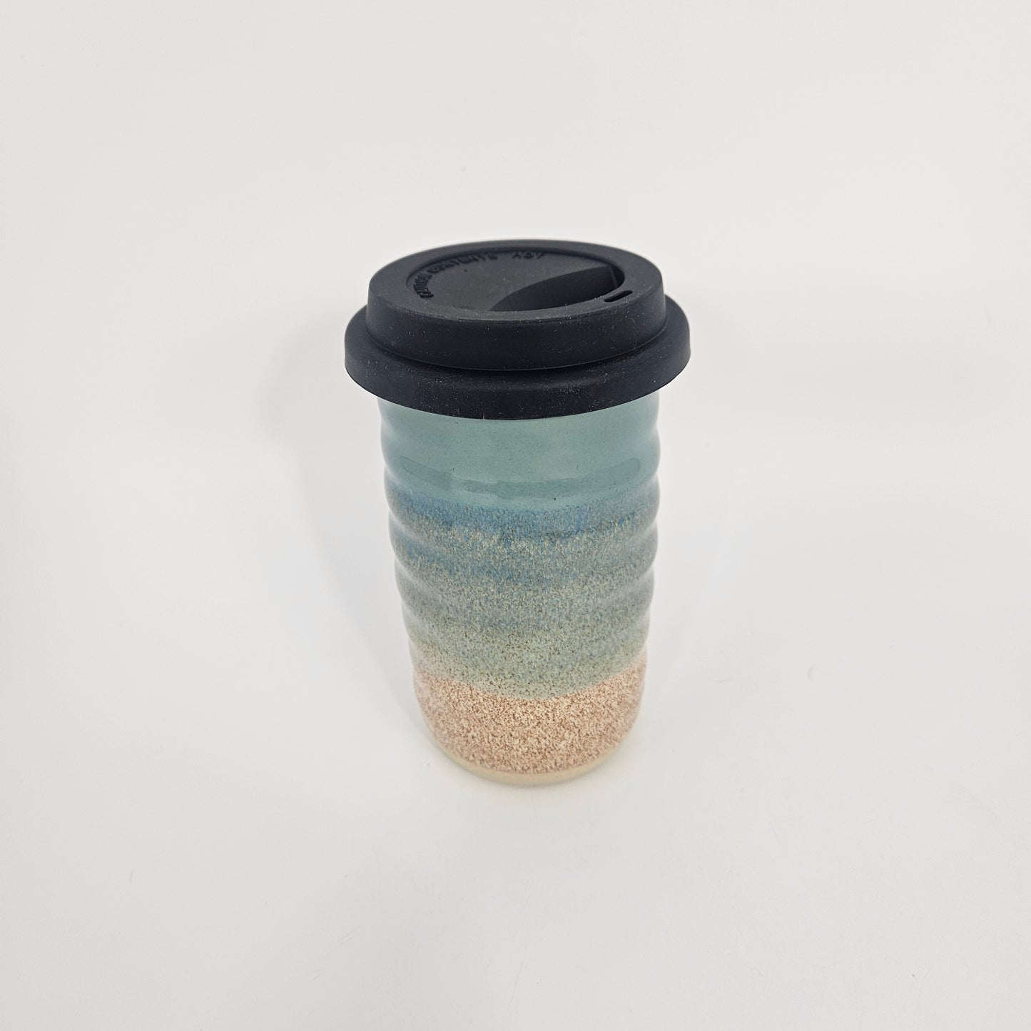 Travel Tumbler with Silicone Lid (12 oz) - Cobaltic Sea/Snowflecks