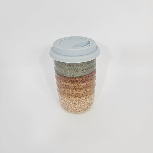 Travel Tumbler with Silicone Lid (12oz) - Ferric Fervor/Snowflecks