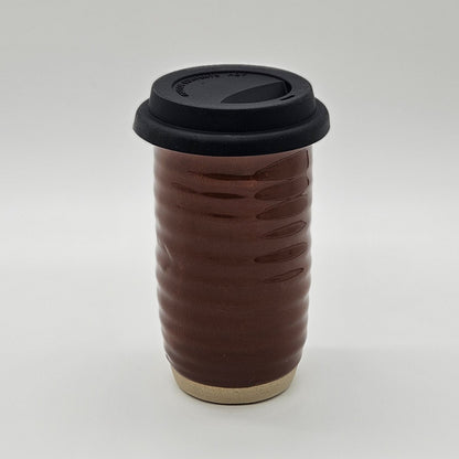 Tasse de voyage avec couvercle (12 oz) - Bruissement d'automne