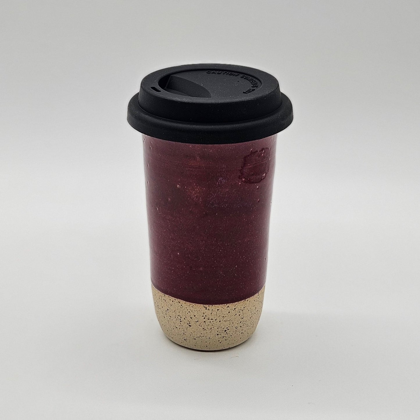 Tasse de voyage avec couvercle (12 oz) - Vin rouge