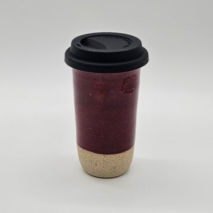 Tasse de voyage avec couvercle (12 oz) - Vin rouge