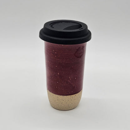 Tasse de voyage avec couvercle (12 oz) - Vin rouge