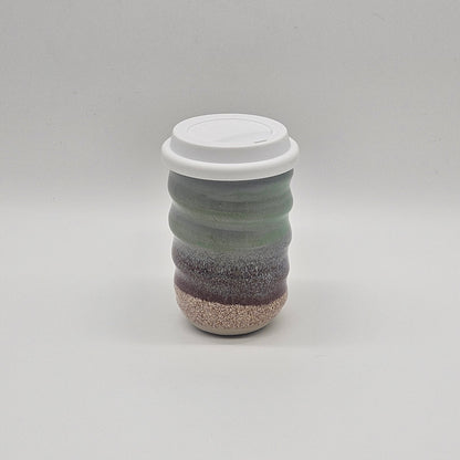 Travel Tumbler with Silicone Lid (12 oz) - Pumpernickel/Snowflecks