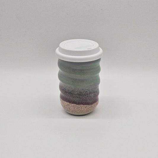 Tasse de voyage avec couvercle (12 oz) - Seigle/Flocons